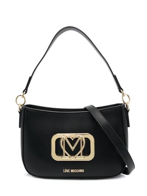 LOVE MOSCHINO METALLIC LOGO Shoulder bag with shoulder strap Black - Women’s Bags