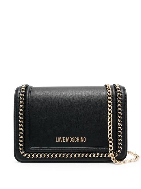 LOVE MOSCHINO METALLIC CHAIN shoulder bag Black - Women’s Bags