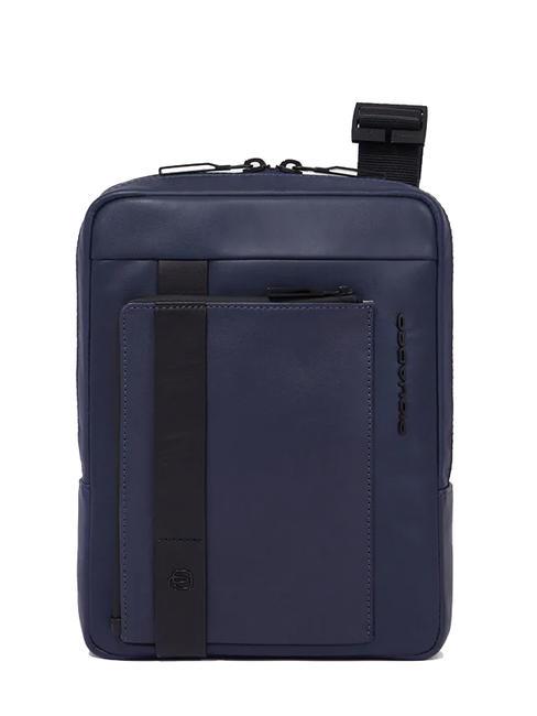 PIQUADRO DAVID Leather bag for iPad mini blue - Over-the-shoulder Bags for Men