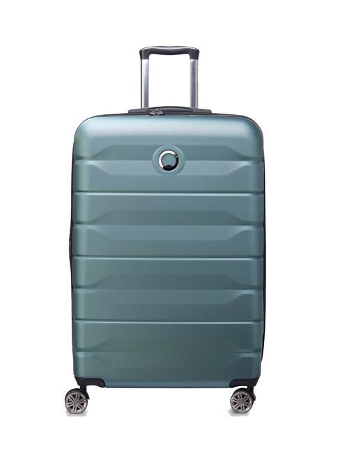 DELSEY AIR ARMOUR Large size trolley, expandable green - Rigid Trolley Cases