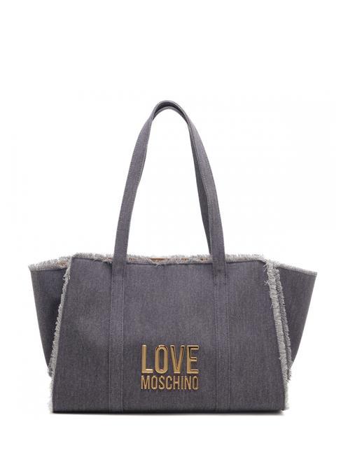 LOVE MOSCHINO DENIM Shoulder shopping bag sky blue - Women’s Bags