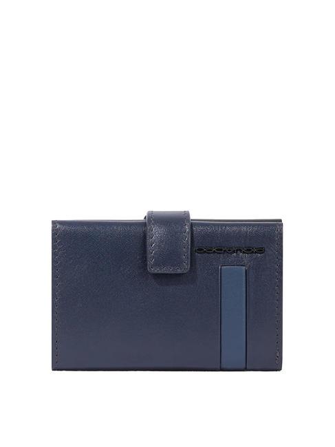 PIQUADRO S133 Leather card holder blue - Men’s Wallets