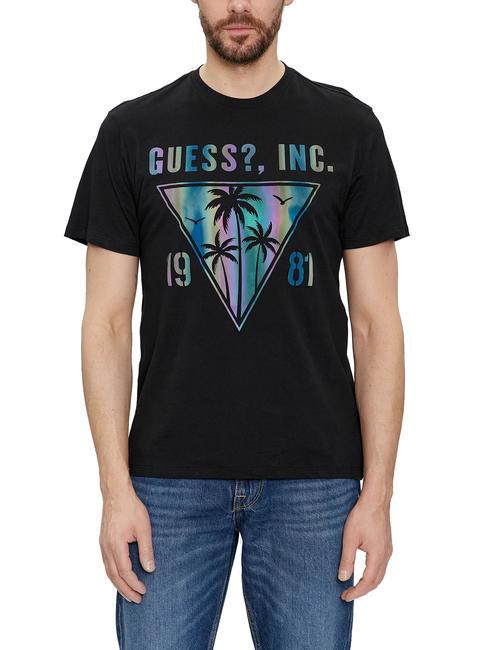 GUESS PALMS Cotton T-shirt jetbla - T-shirt