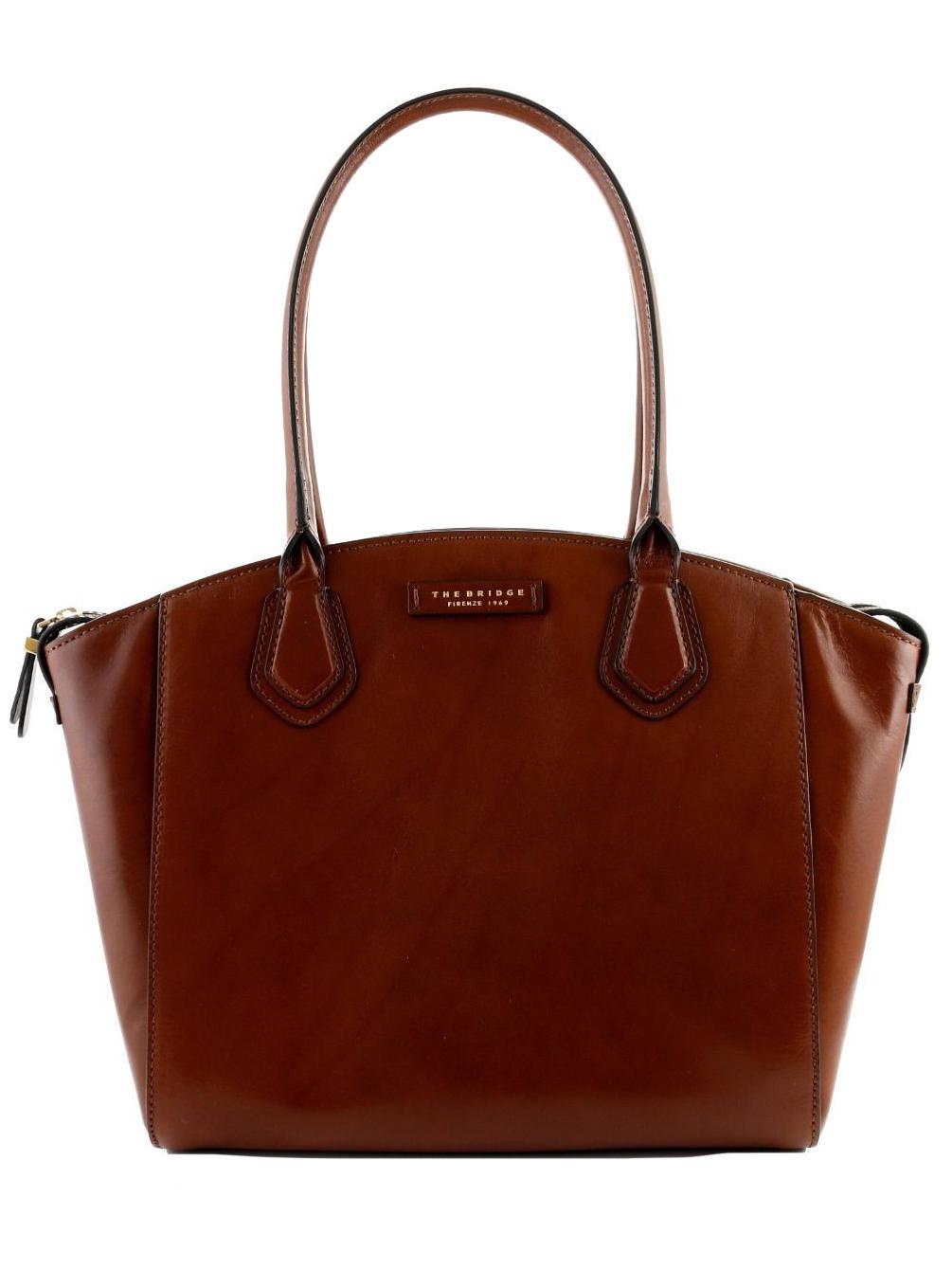 The Bridge Costanza Leather Shopping Bag Brown Buy At Outlet Prices