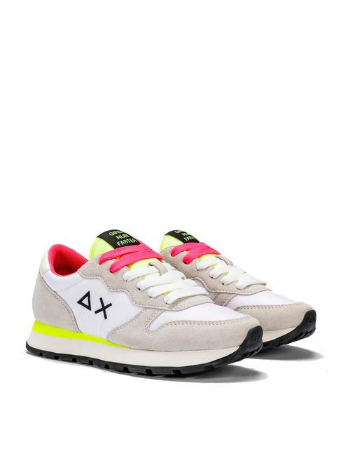 SUN68 ALLY SOLID NYLON Sneakers white/fluorescent yellow - Women’s shoes
