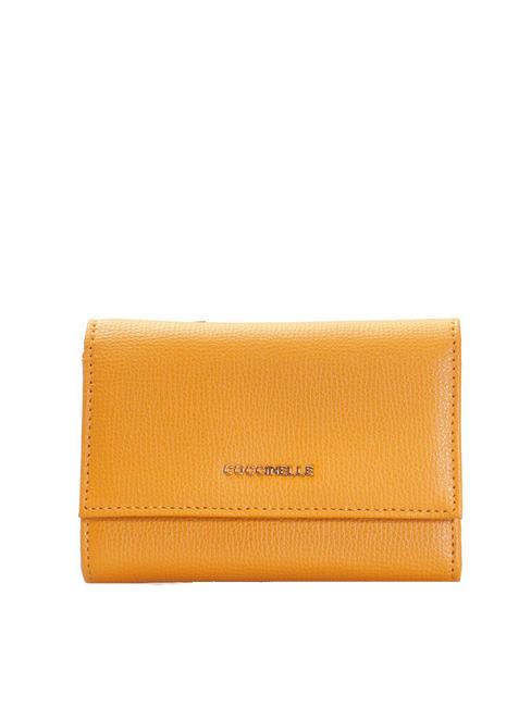 COCCINELLE METALLIC SOFT Hammered leather bifold wallet resin - Women’s Wallets