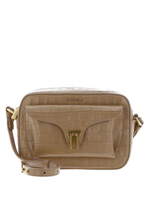 COCCINELLE BEAT Croco Shiny Soft  Shoulder mini bag, in leather toasted - Women’s Bags