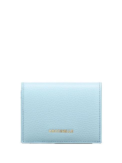 COCCINELLE METALLIC SOFT Small leather wallet blue aquarelle - Women’s Wallets
