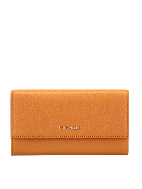 COCCINELLE METALLIC SOFT Large leather wallet paprika - Women’s Wallets