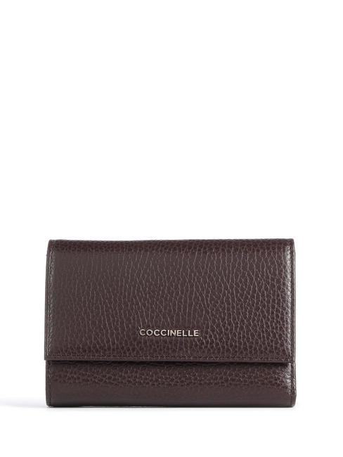 COCCINELLE METALLIC SOFT Hammered leather bifold wallet there - Women’s Wallets