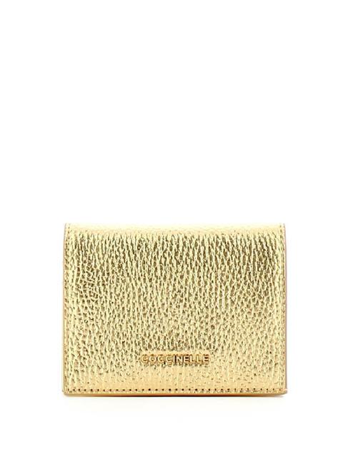 COCCINELLE METALLIC SOFT Small leather wallet golden - Women’s Wallets