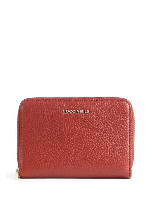 COCCINELLE METALLIC SOFT  Medium leather wallet Maple - Women’s Wallets