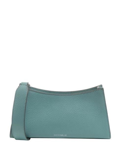 COCCINELLE PLUM Shoulder bag in hammered leather aqua - Women’s Bags