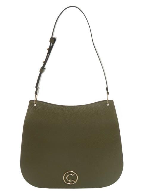 COCCINELLE LEILANI Shoulder bag in hammered leather loden - Women’s Bags