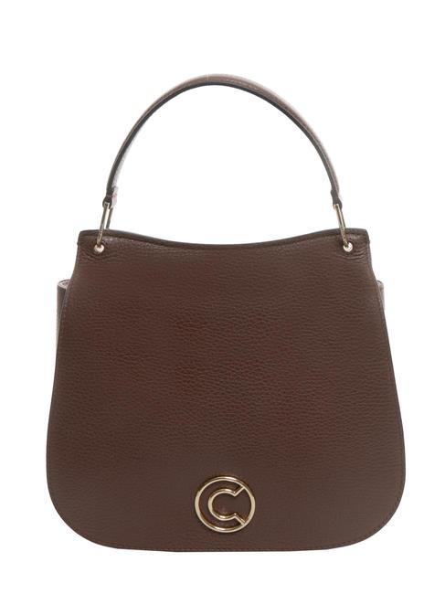 COCCINELLE LEILANI Leather handbag with shoulder strap carob - Women’s Bags