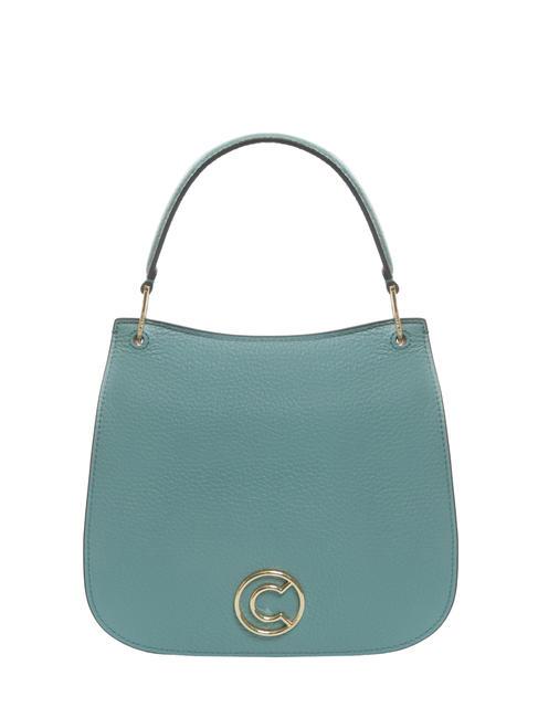 COCCINELLE LEILANI Hammered leather bag with shoulder strap aqua - Women’s Bags