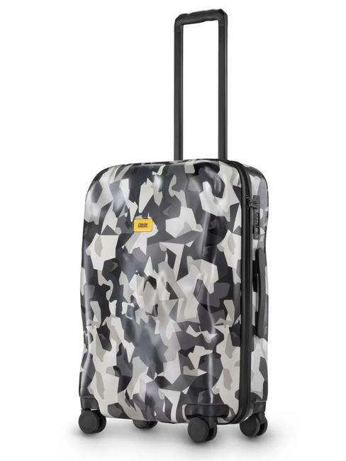 CRASH BAGGAGE ICON PATTERN Medium size trolley camo grey - Rigid Trolley Cases