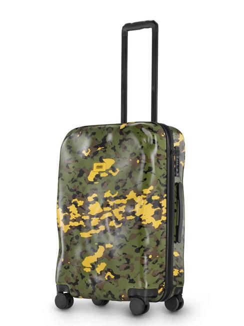 CRASH BAGGAGE ICON PATTERN Medium size trolley camo green - Rigid Trolley Cases