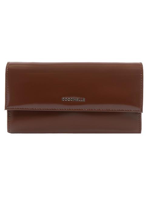 COCCINELLE METALLIC SHINY Leather purse wallet carob - Women’s Bags