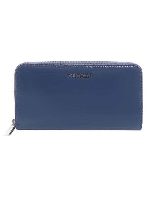 COCCINELLE METALLIC OLD SHINY CALF  Zip Around Wallet blueberry - Women’s Wallets