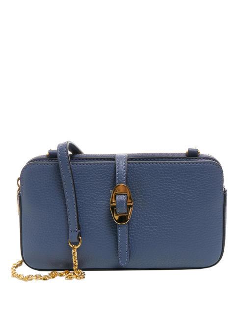 COCCINELLE COSIMA Mini hammered leather bag with shoulder strap blueberry - Women’s Bags