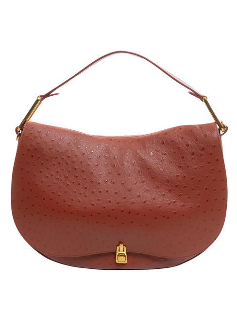 COCCINELLE MAGIE OSTRICH Ostrich leather bag with shoulder strap Maple - Women’s Bags