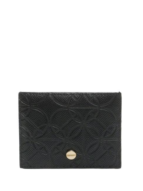 BORBONESE RIVETTO EMBOSSED Flat card holder Black - Women’s Wallets