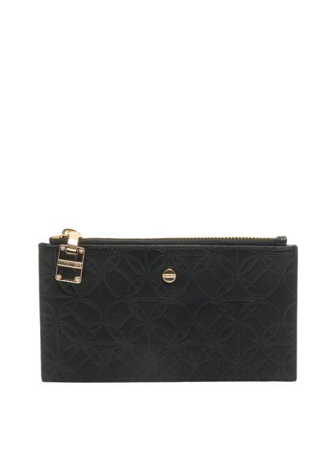 BORBONESE RIVETTO EMBOSSED  Coin purse / Card holder Black - Women’s Wallets