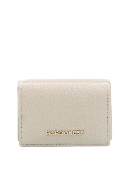 BORBONESE LETTERING Double compartment wallet White milk - Women’s Wallets