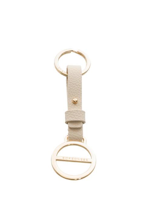 BORBONESE KEYRING Leather key ring White milk - Key holders