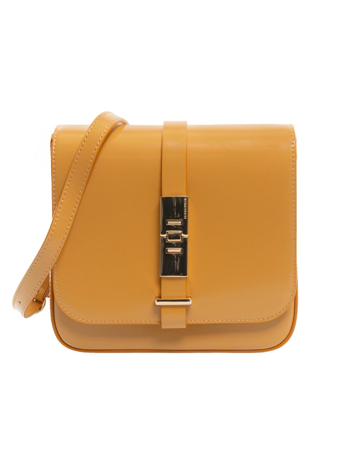 Borbonese Out Of Office Mini Shoulder Bag In Leather Honey Buy At Outlet Prices