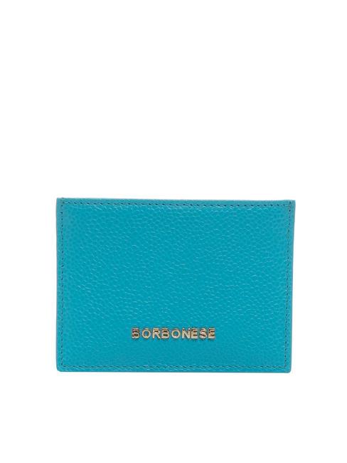 BORBONESE LETTERING Flat credit card holder turquoise - Women’s Wallets