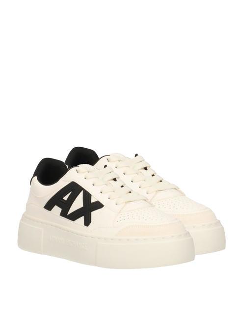 ARMANI EXCHANGE AX LOGO Platform sneakers off white+black - Women’s shoes
