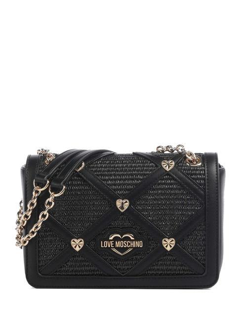 LOVE MOSCHINO RAFFIA Shoulder/cross body bag Black - Women’s Bags