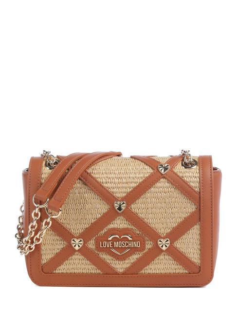 LOVE MOSCHINO RAFFIA Shoulder/cross body bag leather - Women’s Bags