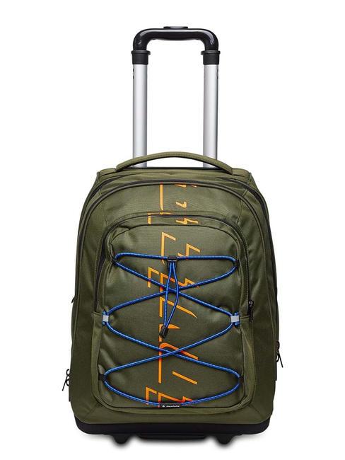 INVICTA ACTIVE NEW BUMP 2 wheel trolley backpack green military - Backpack trolleys