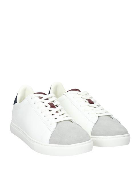 ARMANI EXCHANGE A|X Leather sneakers op.white+navy+bordea - Men’s shoes