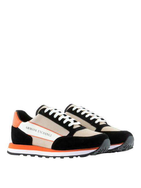 ARMANI EXCHANGE OSAKA Sneakers Man black+orange+cream - Men’s shoes