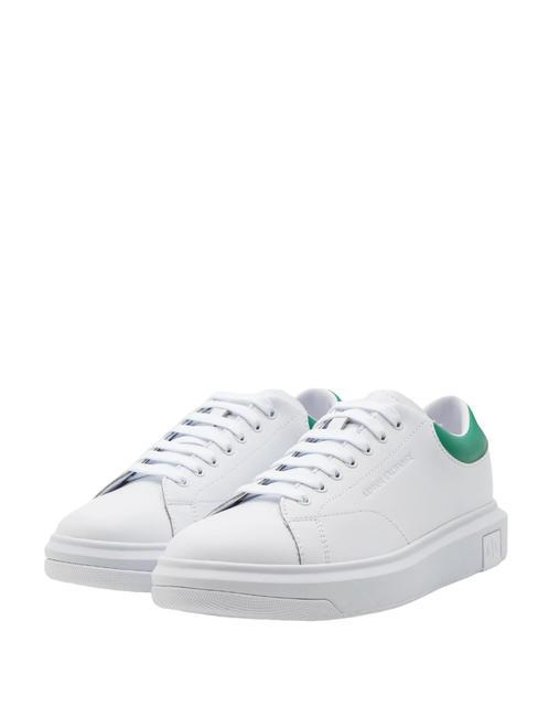 ARMANI EXCHANGE ACTION Leather sneakers op.white+green - Men’s shoes