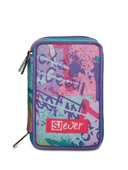 SJGANG EVER SWITIE GIRL 3 zip pencil case with school kit reflex blue - Cases and Accessories