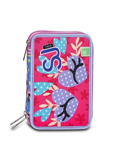 SJGANG FACCE DA SJ 3 zip pencil case with school kit perwinckle - Cases and Accessories