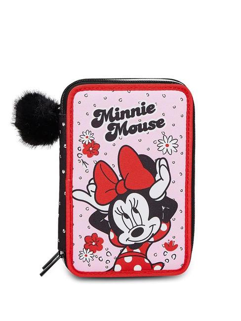 MINNIE MOUSE M IS FOR MOUSE 3 zip pencil case with school kit Black - Cases and Accessories