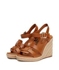 TOMMY HILFIGER TH High leather espadrilles wedge sandals cognac brown - Women&rsquo;s shoes - 1
