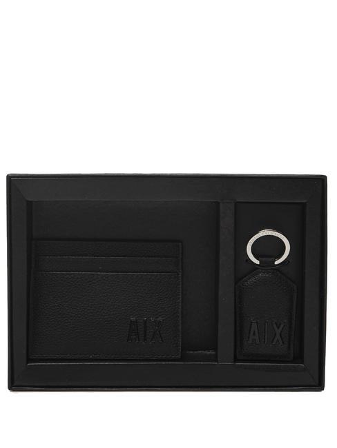 ARMANI EXCHANGE GIFT BOX Card holder + Key ring Black - Men’s Wallets