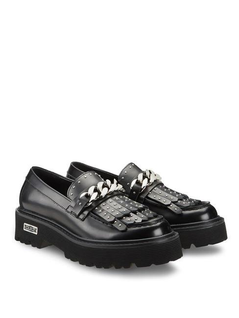 CULT SLASH 3194 Studded tassel leather loafers black - Women’s shoes