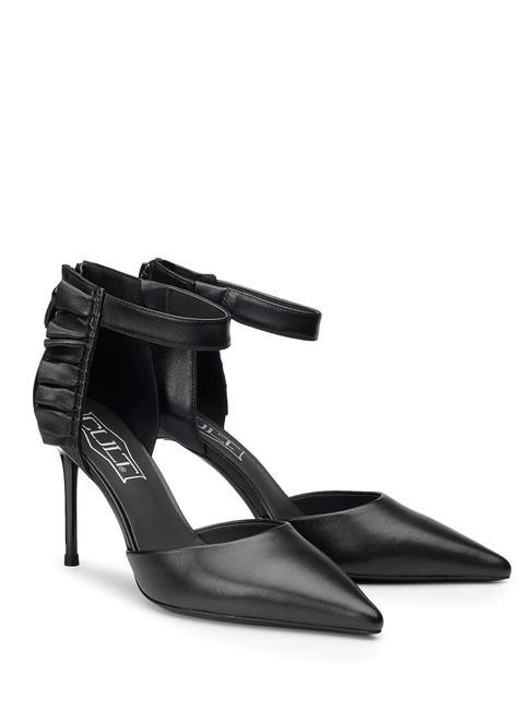 CULT QUEEN 3956 Leather pumps with ruffles black - Women’s shoes