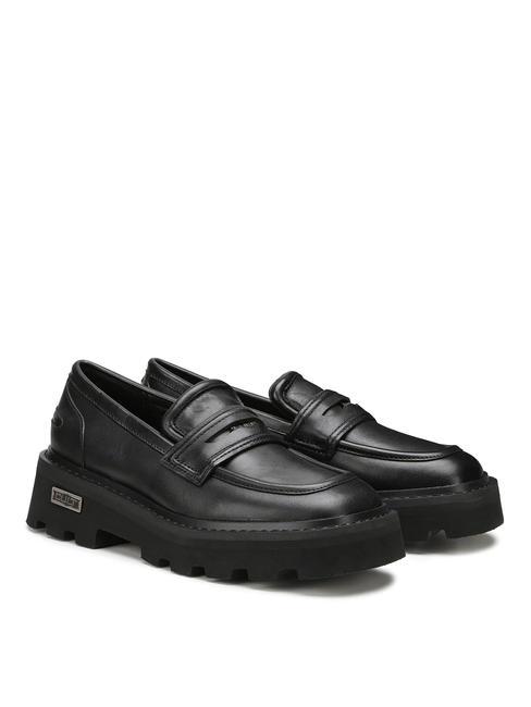 CULT SKIN 3980 Leather loafers with lugs black - Women’s shoes