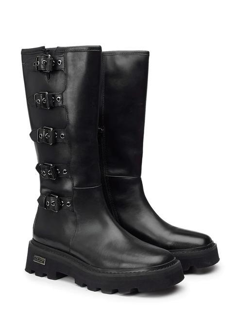CULT SKIN 3984 Leather ankle boot with buckles black - Women’s shoes