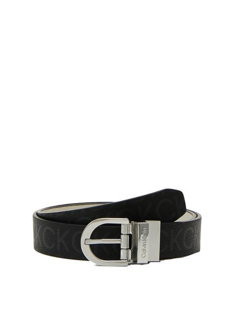 CALVIN KLEIN CK MUST Reversible leather belt blackmono - Belts