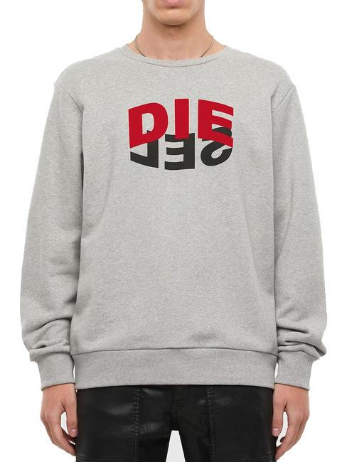 DIESEL S-GIRK Cotton crewneck sweatshirt grey - Sweatshirts
